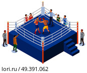 Boxing Ring Isometric Composition. Стоковая иллюстрация, агентство Ingram Publishing / Фотобанк Лори