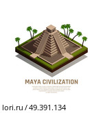 Mayan Pyramid Isometric Composition. Стоковая иллюстрация, агентство Ingram Publishing / Фотобанк Лори
