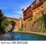 Potes river Quiviesa Deva a Cantabria village of Spain. Стоковое фото, агентство Ingram Publishing / Фотобанк Лори