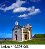 Ribadesella Ermita la Guia hermitage in Asturias of Spain. Стоковое фото, агентство Ingram Publishing / Фотобанк Лори