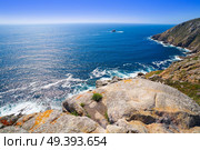 Aerial view of Finisterre end of Saint James Way in Galicia Spain. Стоковое фото, агентство Ingram Publishing / Фотобанк Лори