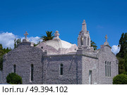 La toja island Toxa Chapel made of sea shells in Pontevedra Galicia Spain. Стоковое фото, агентство Ingram Publishing / Фотобанк Лори