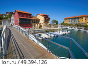 Llanes village port marina in Asturias of Spain. Стоковое фото, агентство Ingram Publishing / Фотобанк Лори