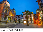 Llanes village City town hall sunset in Asturias of Spain. Стоковое фото, агентство Ingram Publishing / Фотобанк Лори