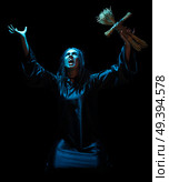Scary witch isolated on black version. Стоковое фото, агентство Ingram Publishing / Фотобанк Лори