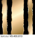 Vector illustration Gold torn paper. Template background. Gold and black torn paper. Template background. Стоковая иллюстрация, агентство Ingram Publishing / Фотобанк Лори