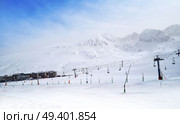 Pas de la Casa ski resort of Andorra in Grandvalira sector. Стоковое фото, агентство Ingram Publishing / Фотобанк Лори