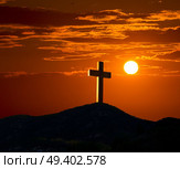 Crucifixion cross symbol of Golgotha in Christian religion photo mount. Стоковое фото, агентство Ingram Publishing / Фотобанк Лори