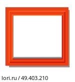 Realistic double orange frame flat and shadow theme. Vector illustration of wooden borders isolated on white background.. Realistic Dual Orange Frame Flat and Shadow Theme. Стоковая иллюстрация, агентство Ingram Publishing / Фотобанк Лори