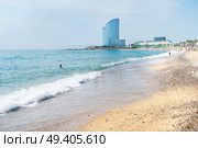 Mediterranean sea and Barcelonetta beach, Barcelona. Barcelonetta beach, Barcelona. Стоковое фото, агентство Ingram Publishing / Фотобанк Лори