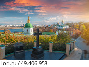 View of Kiev Pechersk Lavra, the orthodox monastery included in the UNESCO world heritage list. Ukraine. Стоковое фото, агентство Ingram Publishing / Фотобанк Лори