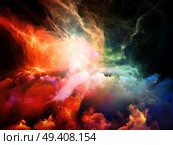 Space Dance Series. Creative arrangement of nebulous textures, lights and gradients as a concept metaphor on subject of astronomy, imagination, fantasy and creativity. Стоковое фото, агентство Ingram Publishing / Фотобанк Лори