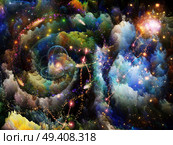 Interplay of colorful fractal turbulence on the subject of fantasy, dreams, creativity,  imagination and art. Стоковое фото, агентство Ingram Publishing / Фотобанк Лори