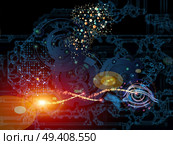 Behind Reality series. Composition of gears, fractal forms, lights and numbers with metaphorical relationship to reality, philosophy, metaphysics and modern technology. Стоковое фото, агентство Ingram Publishing / Фотобанк Лори