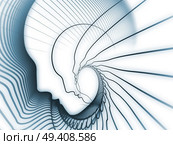 Geometry of Soul series. Background composition of  profile lines of human head to complement your layouts on the subject of education, science, technology and graphic design. Стоковое фото, агентство Ingram Publishing / Фотобанк Лори