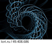 Strings of Soul Gears of Mind series. Interplay of human profiles and fractal lines on the subject of Mind, Soul, Reason and mental life. Стоковое фото, агентство Ingram Publishing / Фотобанк Лори