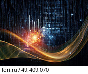 Light of Logic series. Composition of numbers, lights and design elements suitable as a backdrop for the projects on thinking, logic, computers and future technology. Стоковое фото, агентство Ingram Publishing / Фотобанк Лори