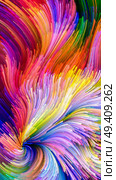 Color In Motion series. Visually pleasing composition of Flowing Paint pattern for works on design, creativity and imagination to use as wallpaper for screens and devices. Стоковое фото, агентство Ingram Publishing / Фотобанк Лори