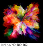 Color Emotion series. Abstract arrangement of color burst splash explosion as backdrop for projects on imagination, creativity art and design. Стоковое фото, агентство Ingram Publishing / Фотобанк Лори