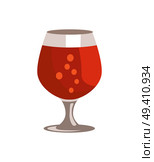 Snifter glass of beer in transparent glassware vector illustration isolated on white. Dark alcohol beverage, symbol of Oktoberfest fest in cartoon style. Snifter Beer in Transparent Glassware Vector. Стоковая иллюстрация, агентство Ingram Publishing / Фотобанк Лори