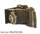 antique photo camera  isolated on white background. Стоковое фото, агентство Ingram Publishing / Фотобанк Лори