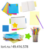 mail envelopes, notes and  stickers   isolated on white background. Стоковое фото, агентство Ingram Publishing / Фотобанк Лори