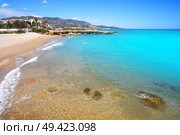 Playa del Moro beach in Alcossebre also Alcoceber in Castellon of Spain. Стоковое фото, агентство Ingram Publishing / Фотобанк Лори
