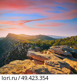 Garbi peak sunset at Calderona Sierra of Valencia at spain. Стоковое фото, агентство Ingram Publishing / Фотобанк Лори