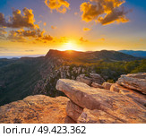 Garbi peak sunset at Calderona Sierra of Valencia at spain. Стоковое фото, агентство Ingram Publishing / Фотобанк Лори