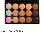 make-up concealer palette around white. Стоковое фото, агентство Ingram Publishing / Фотобанк Лори