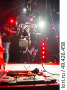 television crane. Shooting a TV show on the street. Стоковое фото, агентство Ingram Publishing / Фотобанк Лори