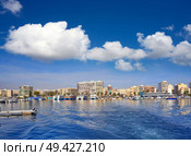 Santa Pola port and skyline in Alicante of Spain. Стоковое фото, агентство Ingram Publishing / Фотобанк Лори