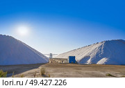 Santa Pola salinas saltworks mountains of salt in Alicante Spain. Стоковое фото, агентство Ingram Publishing / Фотобанк Лори