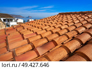 Altea white village in Alicante at Mediterranean Spain clay tiles roof. Стоковое фото, агентство Ingram Publishing / Фотобанк Лори