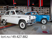 Советский малолитражный автомобиль  Москвич-403 (экспортный вариант) в музее "Легенды СССР". Каменск-Шахтинский. Редакционное фото, фотограф Виктор Карасев / Фотобанк Лори