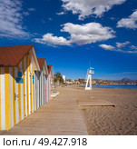 Campello of Alicante Carrer de la Mar beach in Spain at Costa Blanca. Стоковое фото, агентство Ingram Publishing / Фотобанк Лори