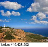 Faro de Santa Pola lighthouse in Alicante at Costa blanca of Spain. Стоковое фото, агентство Ingram Publishing / Фотобанк Лори