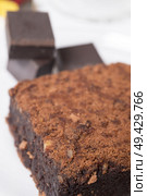 piece of chocolat cake with chocolat. close up. Стоковое фото, агентство Ingram Publishing / Фотобанк Лори