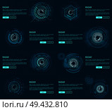 Radar webpages collection with text sample, headlines and buttons saying about and read more, vector illustration isolated on blue background. Radar Webpages Collection Vector Illustration. Стоковая иллюстрация, агентство Ingram Publishing / Фотобанк Лори