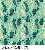 Seamless pattern design with hand drawn flowers and floral elements, vector illustration. Стоковая иллюстрация, агентство Ingram Publishing / Фотобанк Лори
