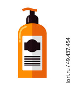 Bottle of luxurious skin lotion with dispenser isolated cartoon flat vector illustration on white background. Glossy container full of cosmetic means.. Bottle of Luxurious Skin Lotion with Dispenser. Стоковая иллюстрация, агентство Ingram Publishing / Фотобанк Лори