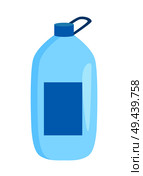 Big bottle with water and label of blue color , purified transparent liquid, healthy beverage, vector illustration isolated on white background. Big Bottle with Water Banner Vector Illustration. Стоковая иллюстрация, агентство Ingram Publishing / Фотобанк Лори