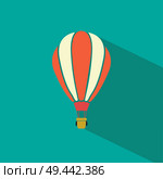 Hot air balloon icon. Flat style vector illustrations with shadows. Стоковая иллюстрация, агентство Ingram Publishing / Фотобанк Лори