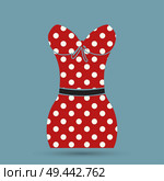 Top polka dot summer mode, swimsuit of pink color with print of dots, summer mode and fashion for women. Стоковая иллюстрация, агентство Ingram Publishing / Фотобанк Лори