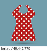 Top polka dot summer mode, swimsuit of pink color with print of dots, summer mode and fashion for women. Стоковая иллюстрация, агентство Ingram Publishing / Фотобанк Лори