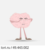 human brain closed his eyes, vector illustration. Стоковая иллюстрация, агентство Ingram Publishing / Фотобанк Лори