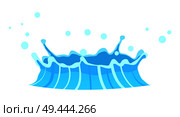 Blue geyser flow of water from under earth hand drawing on white background. Aqueous stream with splashes of fresh organic water. Vector illustration of hot spring in flat design cartoon style. Blue Geyser Flow of Water from under Earth Drawing. Стоковая иллюстрация, агентство Ingram Publishing / Фотобанк Лори