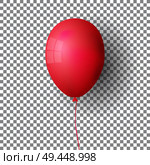 Realistic helium balloon on transparent background, design element. Стоковая иллюстрация, агентство Ingram Publishing / Фотобанк Лори