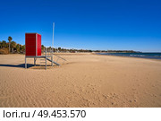 Platja Prat d’En Fores beach in Cambrils Tarragona at Costa Dorada of Catalonia. Стоковое фото, агентство Ingram Publishing / Фотобанк Лори
