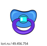 Dummy of blue and violet color, baby s comforter created for children to be peaceful relaxed, kids pacifier vector illustration isolated on white. Dummy of Blue and Violet Color Vector Illustration. Стоковая иллюстрация, агентство Ingram Publishing / Фотобанк Лори